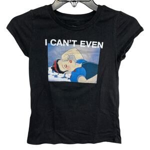 Disney Princess Snow White Kids Large 10/12 Cotton Blend Black Graphic T-Shirt